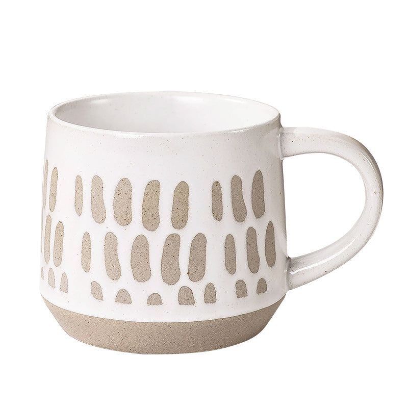 Ceramic retro coffee cup, ceramic large capacity coarse ceramic mug, home breakfast cup, office water cup, Japanese cup