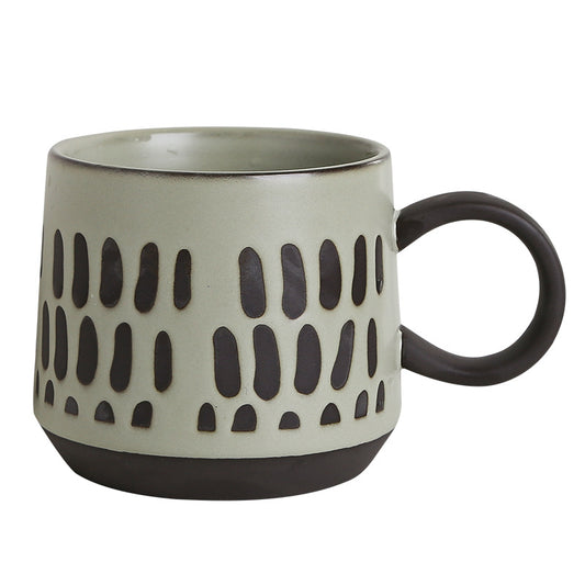 Ceramic large capacity breakfast cup, household mug, milk cup, oatmeal cup, high aesthetic value, microwave water cup