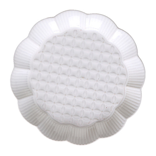 Creative plum blossom plate ins relief tableware European household shaped ceramic fruit plate lace plate living room display plate