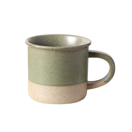 Vintage coarse pottery coffee cup kiln transformed ceramic mug minimalist water cup small sesame glazed clay breakfast cup