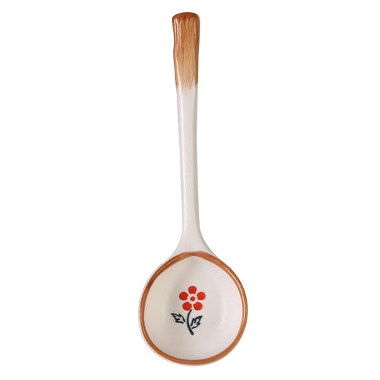Ceramic spoons for household use, soup spoons for drinking soup, dry rice spoons for people with high appearance, spoons for internet celebrities, thick spoons for eating, small
