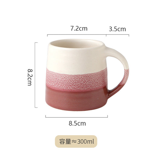 Vintage style kiln turned mug, exquisite and minimalist style, small coffee cup, underglaze color mini vintage ceramic cup